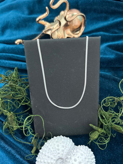 18” 1.1 curb diamond cut sterling silver chains